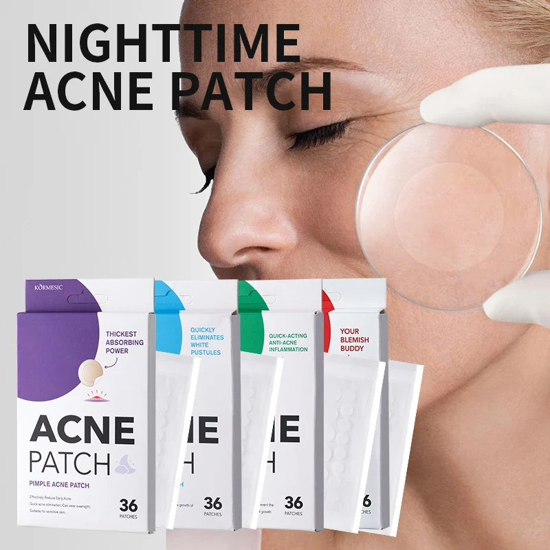 KORMESIC Nighttime Acne Patches Review: The Honest Skin-Saver Truth 1 KORMESIC Acne Patches box and a single patch on skin