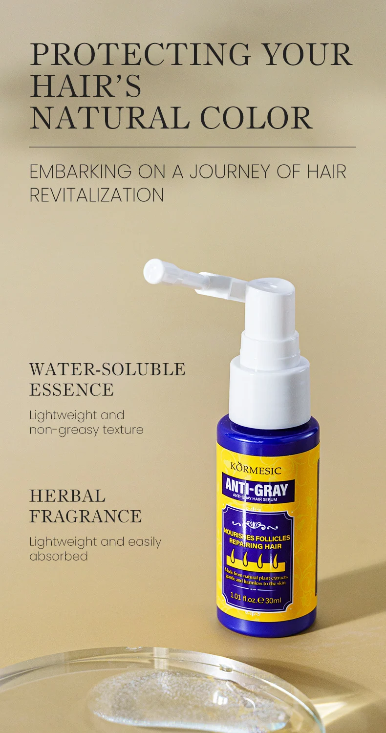 Anti-Gray Hair Serum - Repairing & Nourishing Treatment for Smooth Shine 5 anti gray hair serum spu851226921364 desc 5