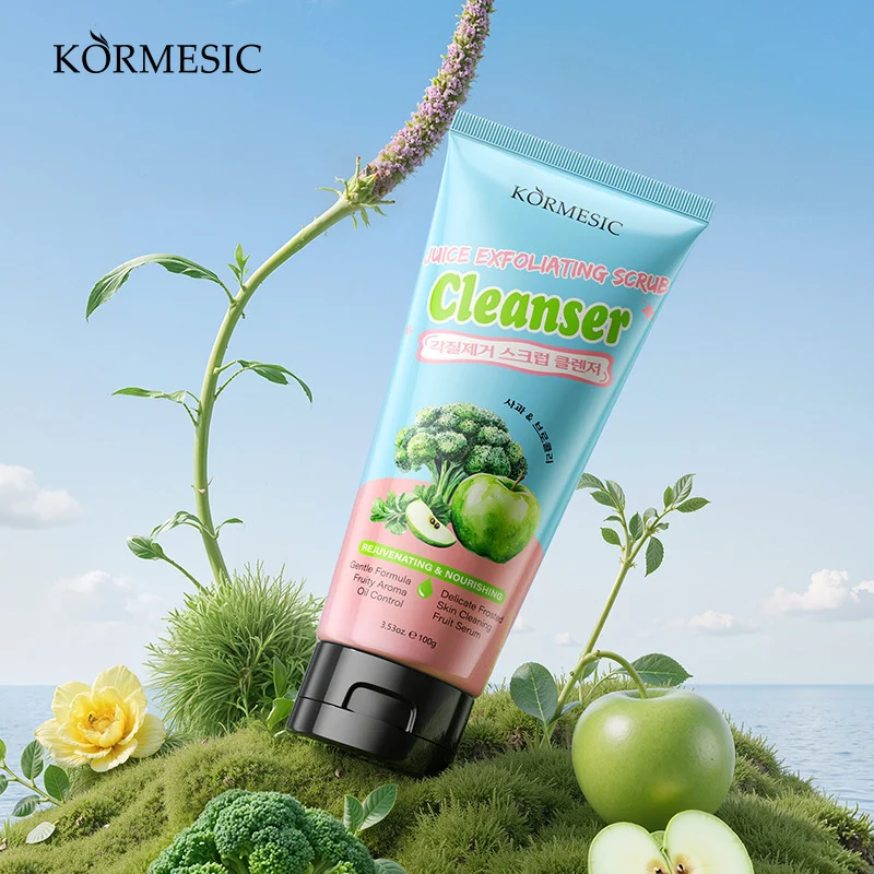 Apple & Broccoli Juice Exfoliating Scrub Cleanser 100g - Dual Action Formula 2 apple broccoli exfoliating facial scrub spu953566997214 desc 2