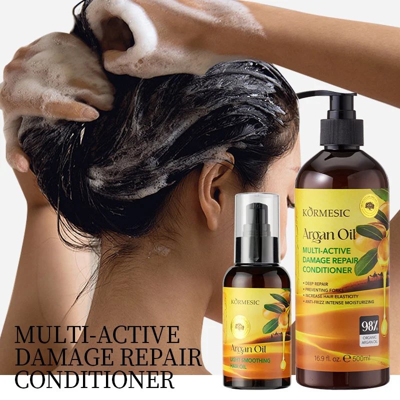 argan-oil-hair-conditioner-oil-spu827623089017-1 KORMESIC Moroccan Argan Oil Multi-Active Damage Repair Conditioner & Light Smoothing Hair Oil