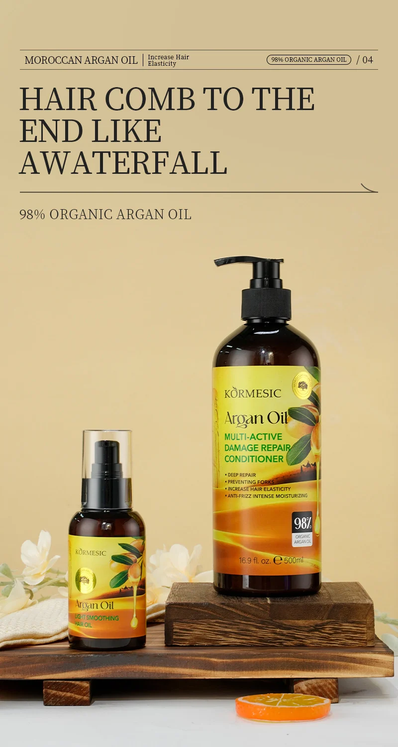 Moroccan Argan Oil Conditioner & Hair Oil Set - 500ml Damage Repair 4 argan oil hair conditioner oil spu827623089017 desc 4