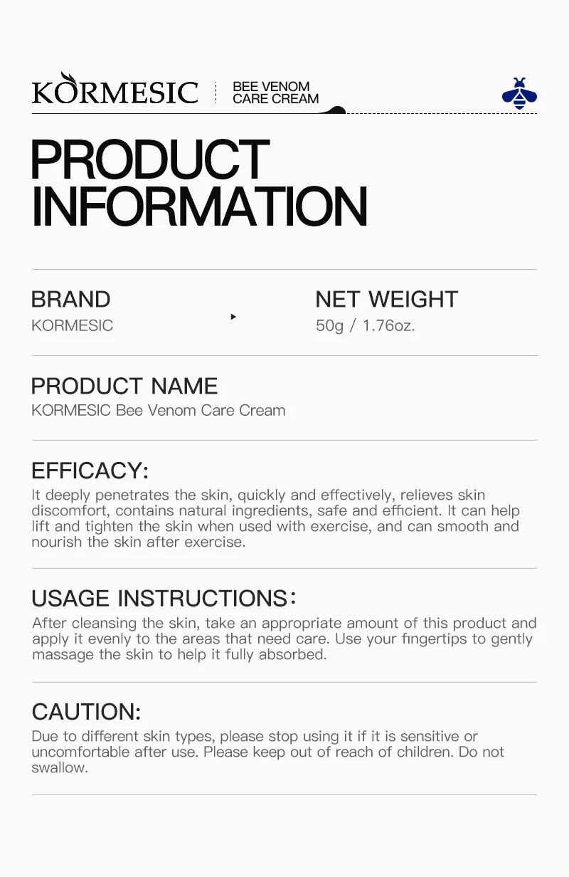 Bee Venom Care Cream - Firming & Soothing 50g 2 bee venom body care cream spu949357830219 desc 2