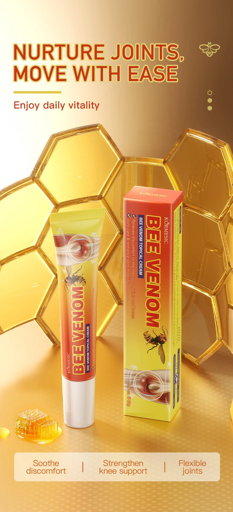 Bee Venom Topical Cream - Joint & Muscle Pain Relief 20g 1 bee venom joint pain cream spu948896831194 desc 1