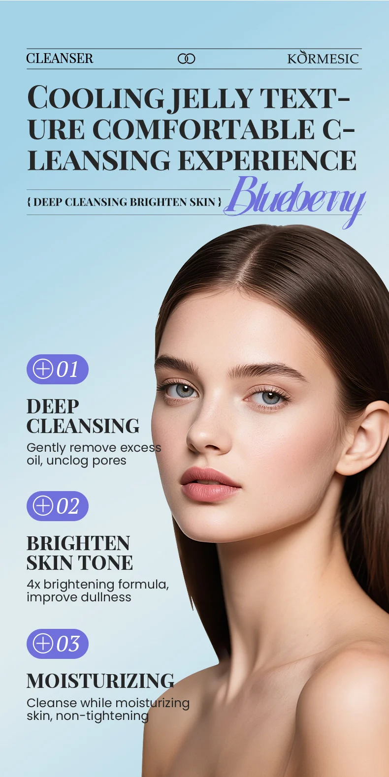 Blueberry Jelly Cleanser - Brightening & Moisturizing Facial Cleanser 100g 5 blueberry jelly cleanser spu982817584950 desc 5