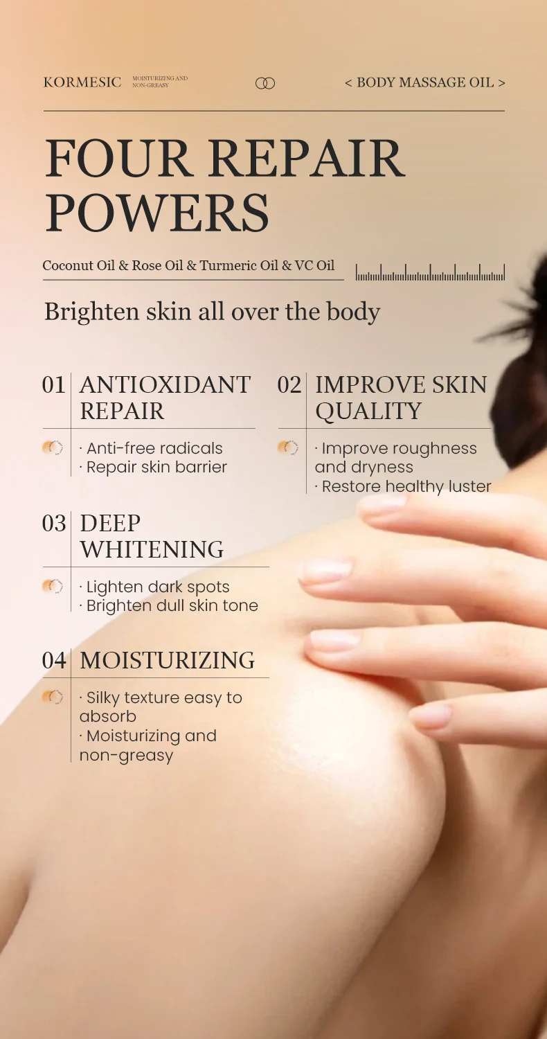 Body Massage Oil - Moisturizing, Brightening & Anti-Aging Formula 3 body massage oil spu1002990929143 desc 3