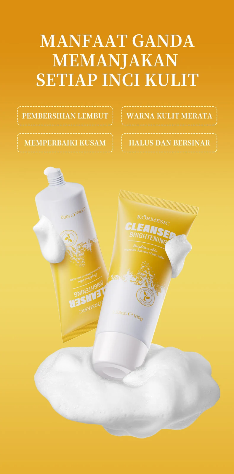 Brightening Cleanser - Skin Brightening & Deep Cleansing Face Wash 100g 3 brightening face cleanser spu901835931977 desc 3