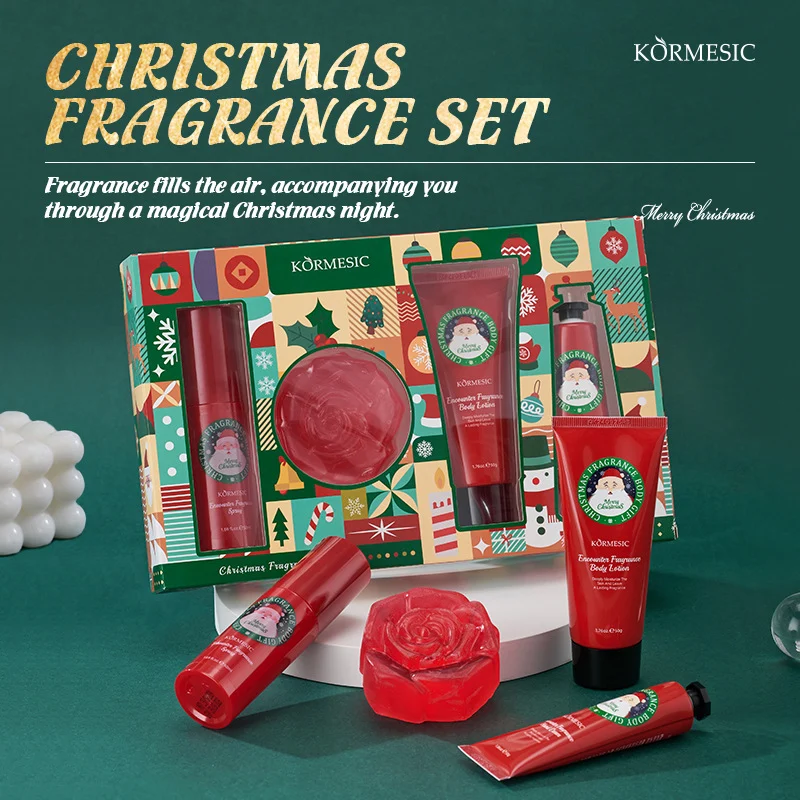 Christmas Fragrance Body Care Set - 4-Piece Holiday Gift Box 1 christmas fragrance body care gift set spu843125842524 desc 1