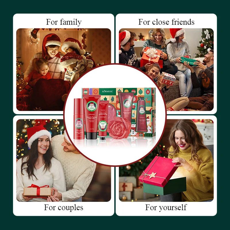 Christmas Fragrance Body Care Set - 4-Piece Holiday Gift Box 7 christmas fragrance body care gift set spu843125842524 desc 7