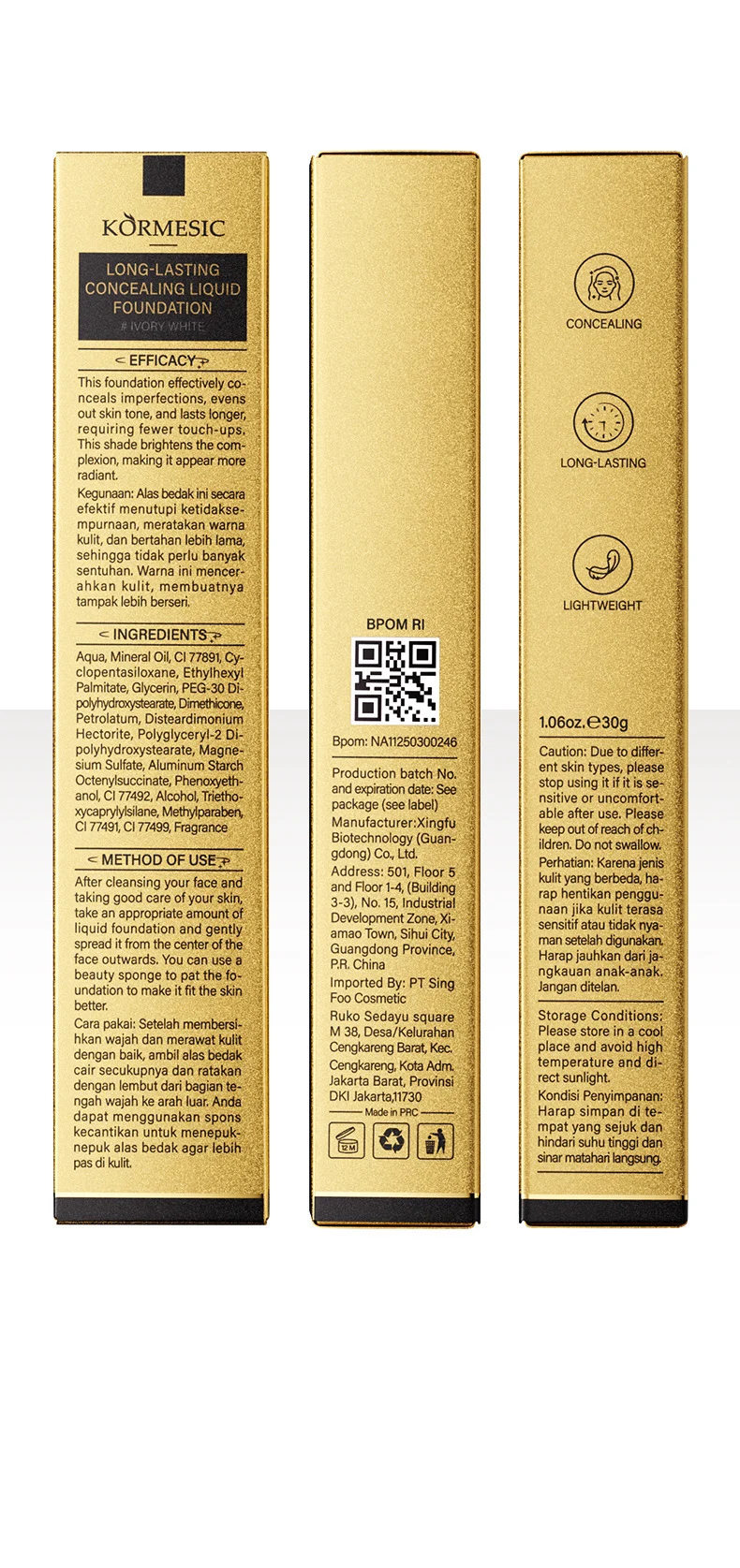 Long-Lasting Concealing Liquid Foundation - 12H Wear, Ivory White & Natural Color 11 concealing liquid foundation spu946548532186 desc 11