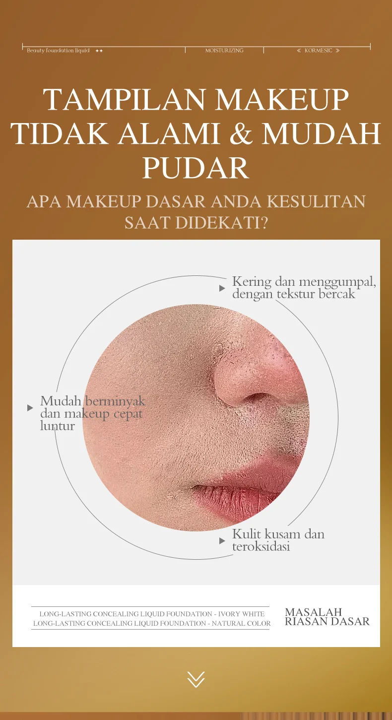 Long-Lasting Concealing Liquid Foundation - 12H Wear, Ivory White & Natural Color 3 concealing liquid foundation spu946548532186 desc 3