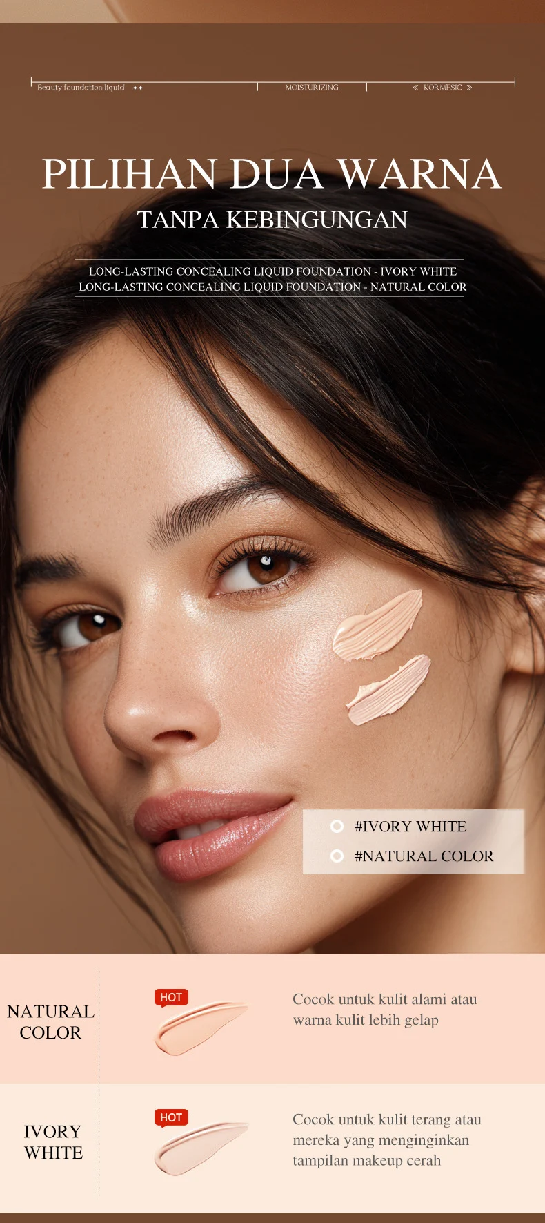Long-Lasting Concealing Liquid Foundation - 12H Wear, Ivory White & Natural Color 7 concealing liquid foundation spu946548532186 desc 7