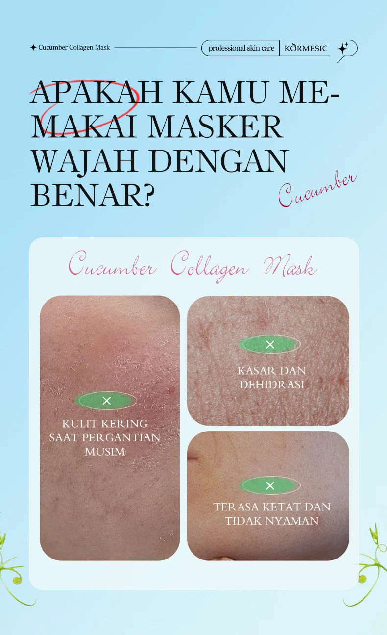 Cucumber Collagen Facial Mask for Deep Hydration & Soothing 2 cucumber collagen facial mask spu945085405615 desc 2