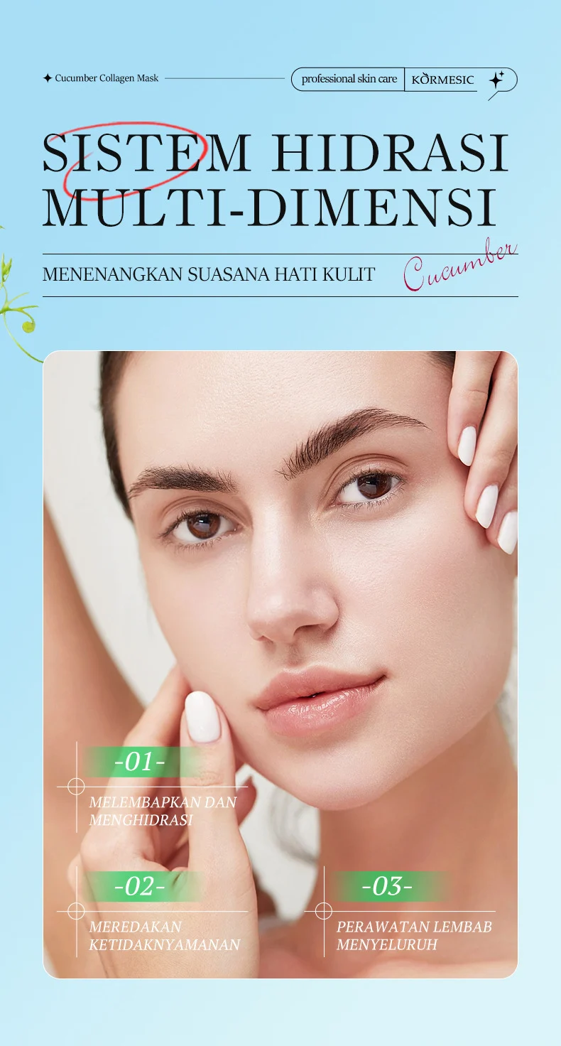 Cucumber Collagen Facial Mask for Deep Hydration & Soothing 3 cucumber collagen facial mask spu945085405615 desc 3