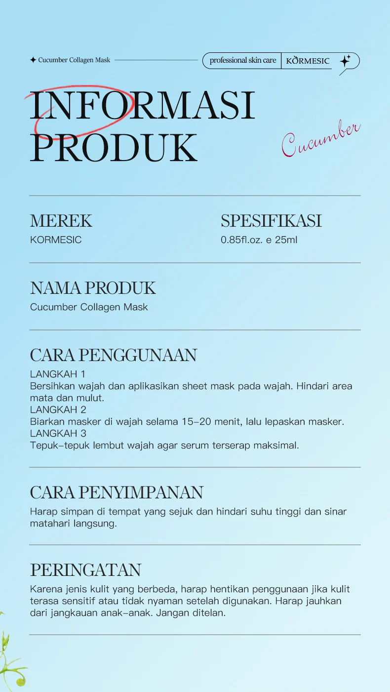 Cucumber Collagen Facial Mask for Deep Hydration & Soothing 6 cucumber collagen facial mask spu945085405615 desc 6