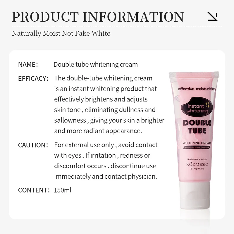 Double Tube Whitening Cream - 100g with Niacinamide & Arbutin 2 double tube whitening cream spu798384476578 desc 2