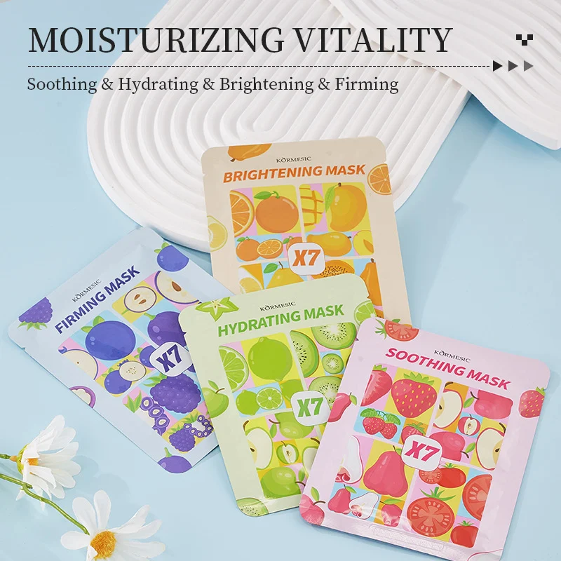 Firming & Brightening Fruit Facial Mask Sheet Set with 25g Essence 1 firming brightening facial mask spu799594998309 desc 1