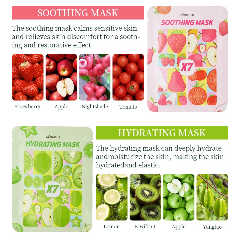 Firming & Brightening Fruit Facial Mask Sheet Set with 25g Essence 2 firming brightening facial mask spu799594998309 desc 2