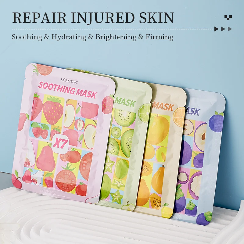 Firming & Brightening Fruit Facial Mask Sheet Set with 25g Essence 7 firming brightening facial mask spu799594998309 desc 7