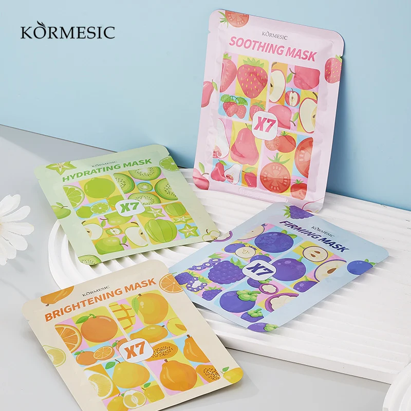 Firming & Brightening Fruit Facial Mask Sheet Set with 25g Essence 9 firming brightening facial mask spu799594998309 desc 9