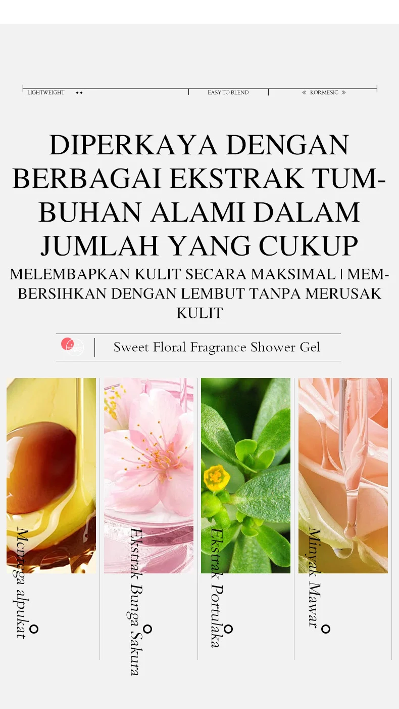 Sweet Floral Fragrance Shower Gel - Moisturizing Body Wash 275ml 4 floral scented shower gel spu945506165395 desc 4