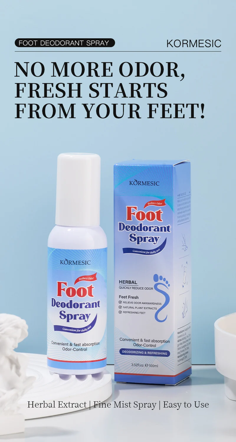 Herbal Foot Deodorant Spray - Odor Control & Refreshing - 100ml 1 foot deodorant spray spu950598643919 desc 1