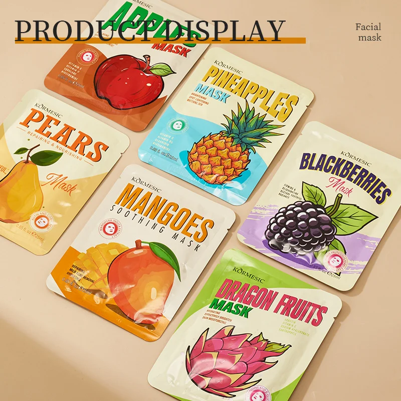 Mango Pineapple Apple Brightening Hydrating Face Mask Set - 6 Types 10 fruit mask set spu946158976594 desc 10