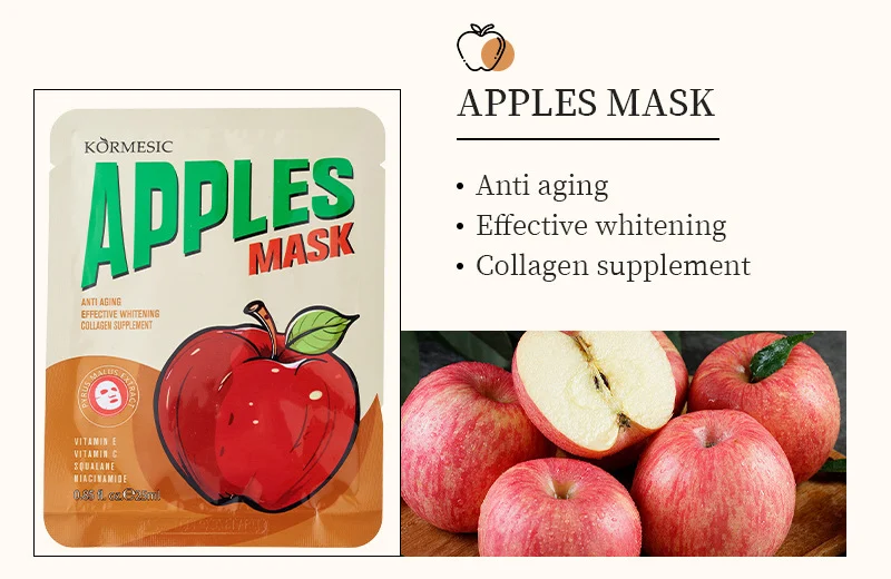 Mango Pineapple Apple Brightening Hydrating Face Mask Set - 6 Types 2 fruit mask set spu946158976594 desc 2