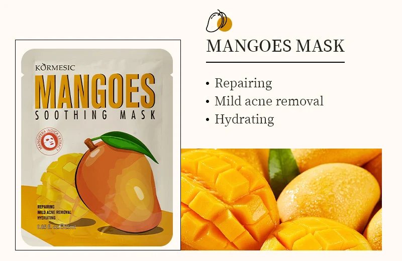 Mango Pineapple Apple Brightening Hydrating Face Mask Set - 6 Types 4 fruit mask set spu946158976594 desc 4