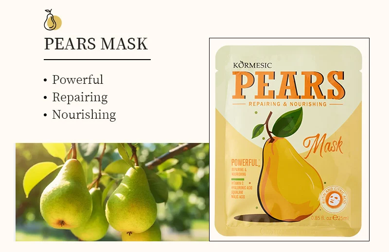 Mango Pineapple Apple Brightening Hydrating Face Mask Set - 6 Types 5 fruit mask set spu946158976594 desc 5