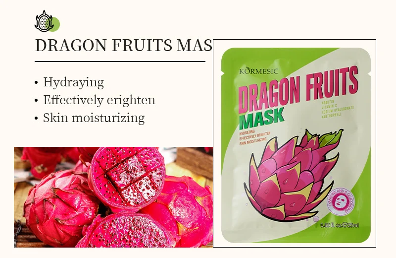 Mango Pineapple Apple Brightening Hydrating Face Mask Set - 6 Types 7 fruit mask set spu946158976594 desc 7