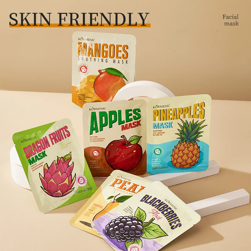 Mango Pineapple Apple Brightening Hydrating Face Mask Set - 6 Types 8 fruit mask set spu946158976594 desc 8