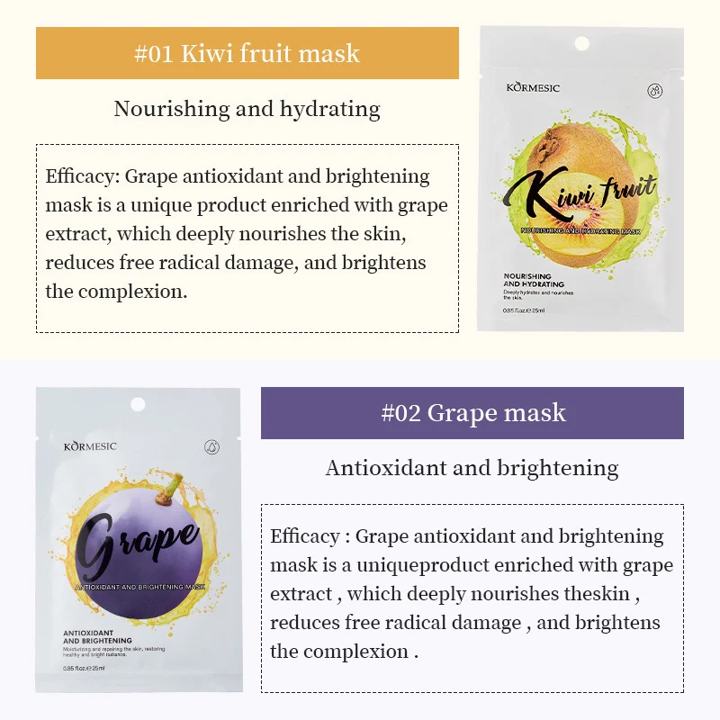 Fruit Sheet Masks Set - Hydrate, Brighten & Soothe Skin 4 fruit sheet face masks spu956491623737 desc 4