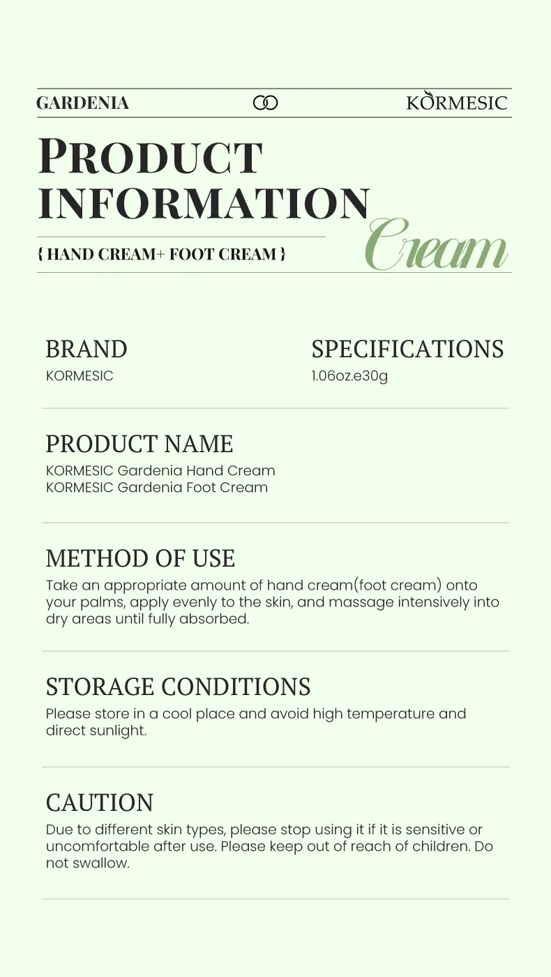 Gardenia Hand and Foot Cream Set - Nourishing & Repairing Duo for Dry Skin 8 gardenia hand foot cream set spu990371495212 desc 8