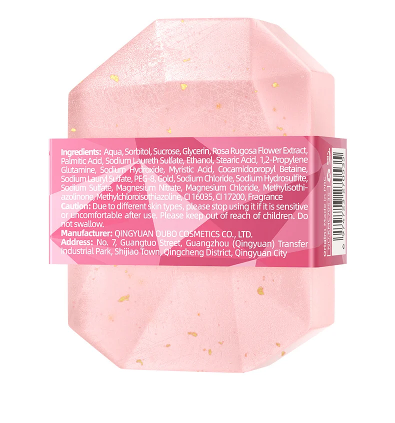 Gold Foil Diamond Soap with Visible Gold Flakes - 98g Rose Scent 8 gold foil diamond soap spu794608401417 desc 8