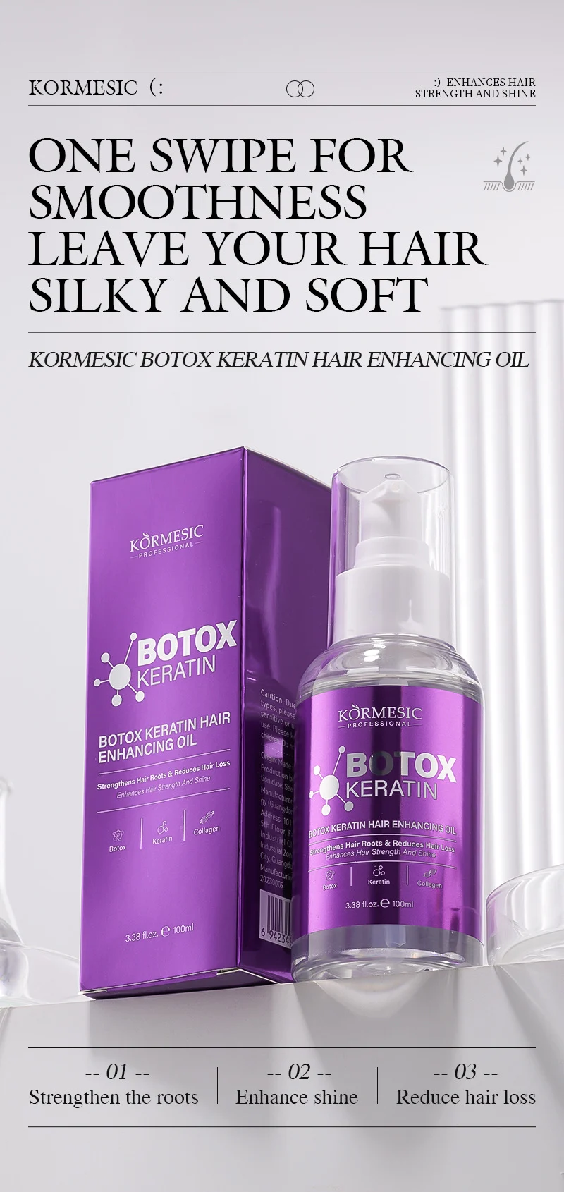 Botox Keratin Hair Enhancing Oil - Root Strengthening Formula 100ml 1 hair enhancing oil spu950647200151 desc 1