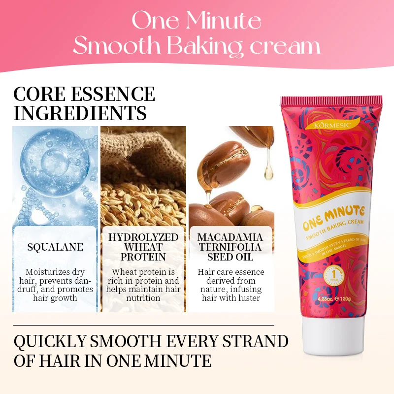 One Minute Smooth Baking Cream Conditioner 120g for Frizzy Hair 3 hair smoothing baking cream spu772200211667 desc 3