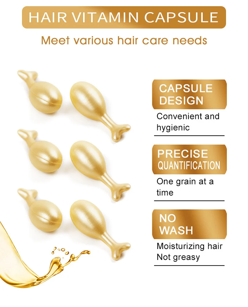 Hair Vitamin Capsules with Moroccan Oil for Dry Damaged Repair - 30 Capsules 4 hair vitamin capsules spu747846638568 desc 4