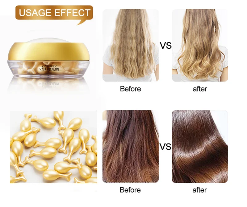 Hair Vitamin Capsules with Moroccan Oil for Dry Damaged Repair - 30 Capsules 7 hair vitamin capsules spu747846638568 desc 7