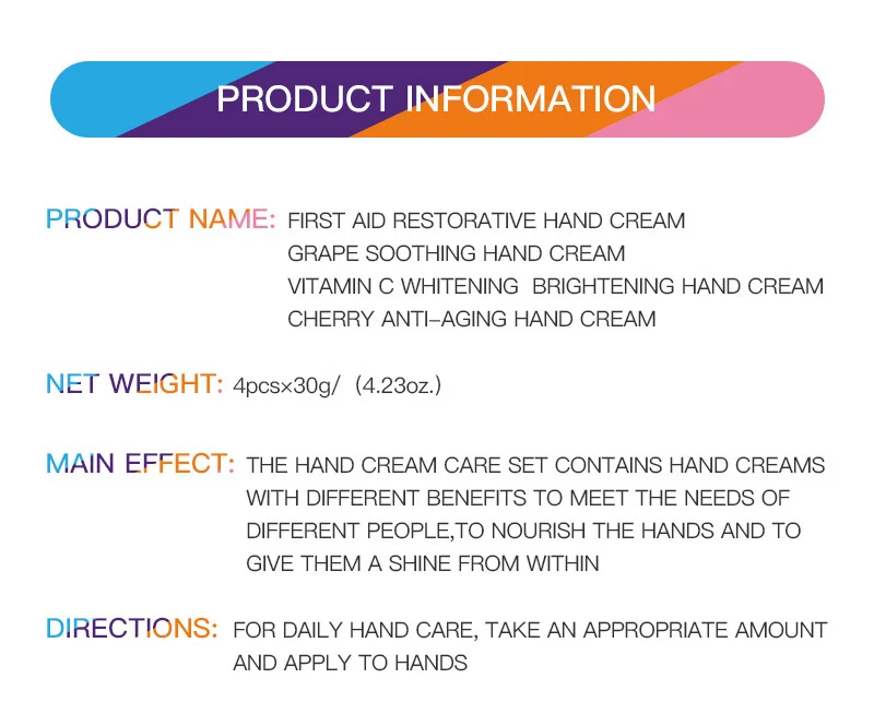 Silky Glow Hand Cream Set - 4Pcs Nourishing Hand Care Collection 2 hand cream care set spu951862492515 desc 2