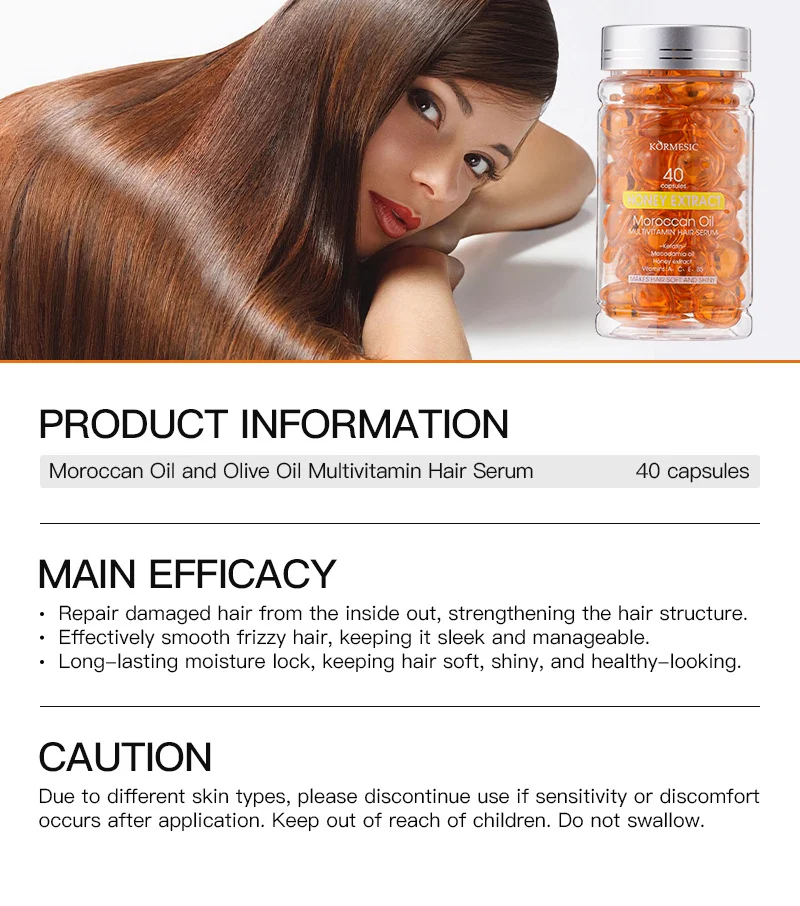 Moroccan Oil and Honey Multivitamin Hair Serum - 40 Capsules 2 honey multivitamin hair serum spu859945062338 desc 2