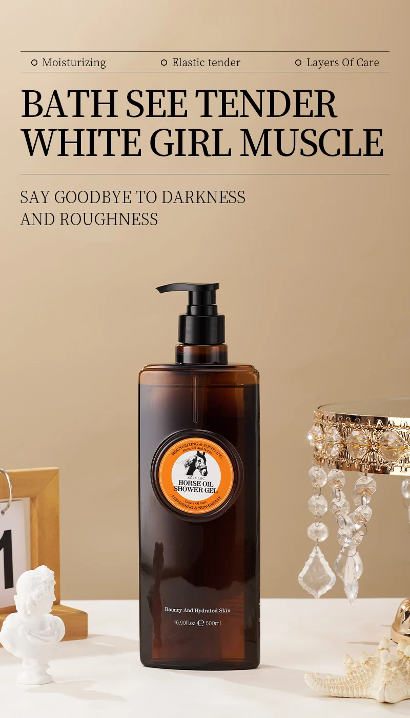 Horse Oil Shower Gel 500ml - Moisturizing & Hydrating Body Wash 1 horse oil shower gel spu798223307594 desc 1