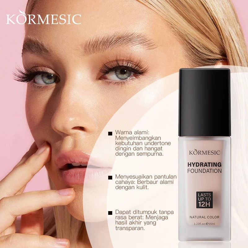 hydrating-foundation-natural-color-spu953561437685-1 KORMESIC Hydrating Foundation with Natural Color, Lasts Up to 12 Hours, 35ml