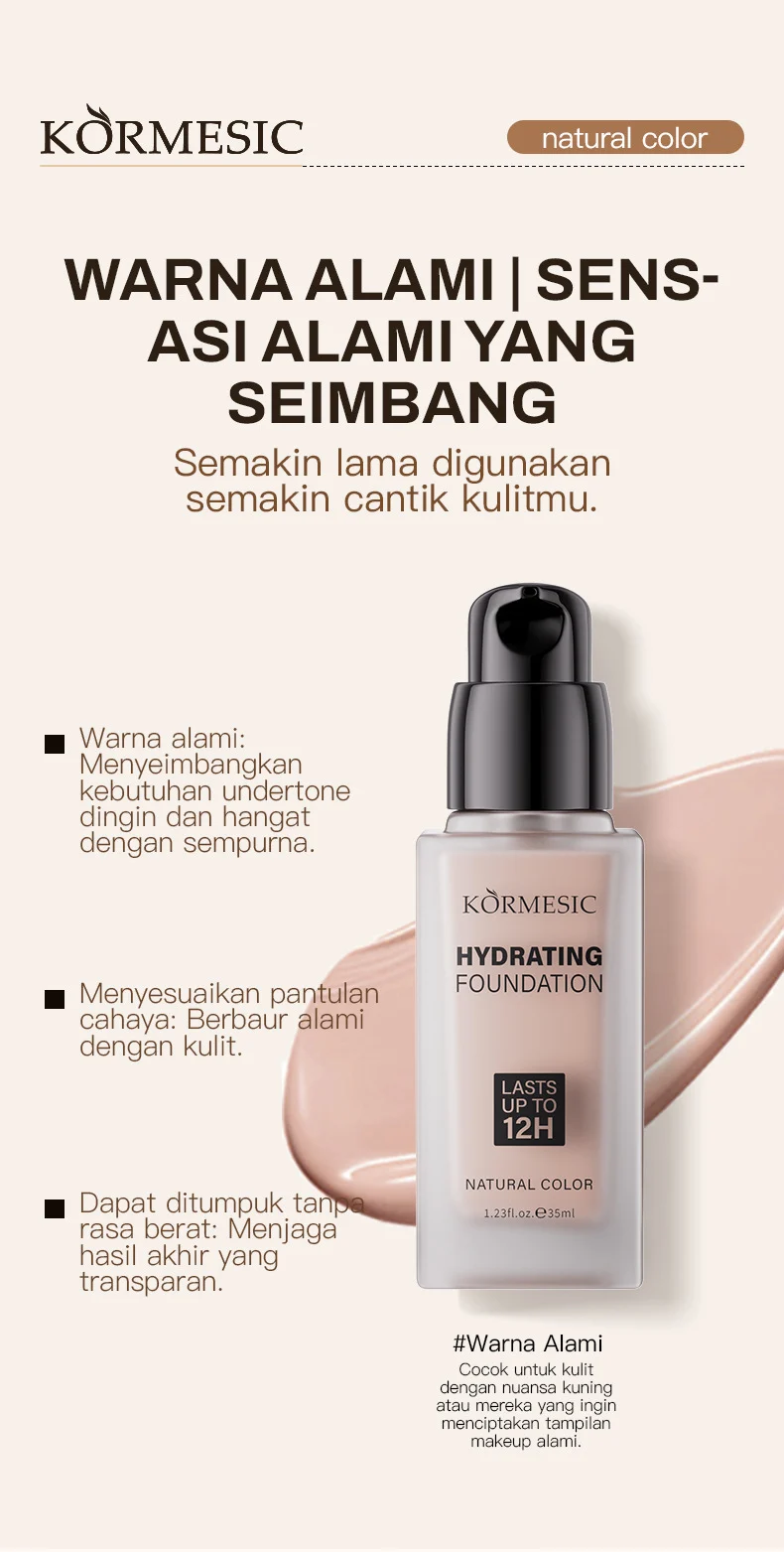 Hydrating Foundation - Natural Color & 12-Hour Wear, 35ml 7 hydrating foundation natural color spu953561437685 desc 7
