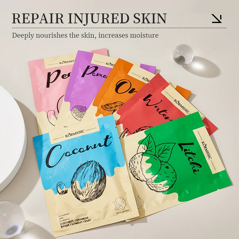 Hydrating Fruit Facial Mask Set - Watermelon, Peach & Coconut (25ml) 1 hydrating fruit facial mask spu956507567613 desc 1