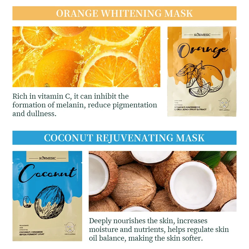 Hydrating Fruit Facial Mask Set - Watermelon, Peach & Coconut (25ml) 6 hydrating fruit facial mask spu956507567613 desc 7