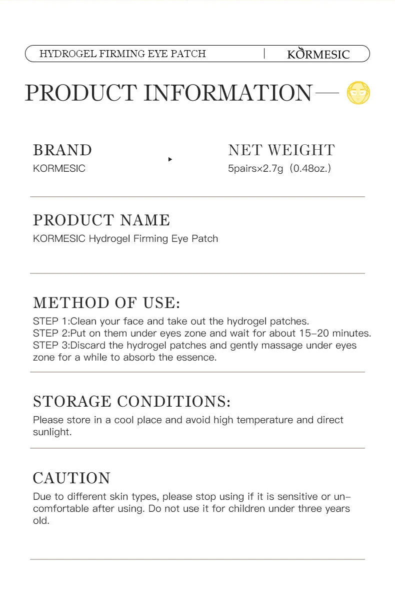 Hydrogel Firming Eye Patch - Smooths Fine Lines & Reduces Puffiness 3 hydrogel firming eye patch spu793618333134 desc 3