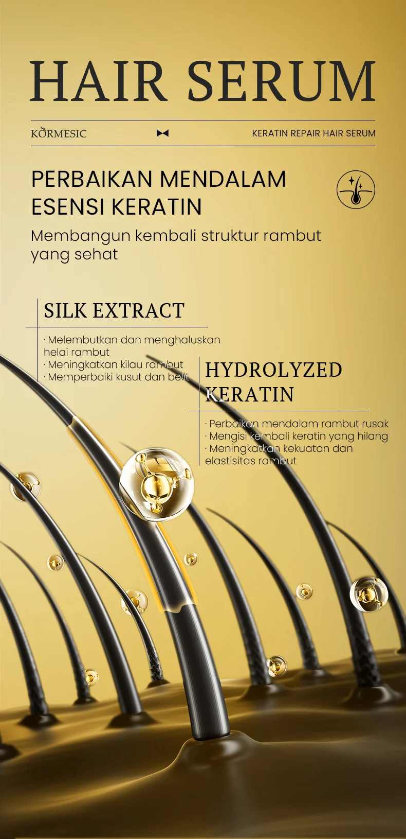 Keratin Repair Hair Serum For Tangled & Dry Hair - 120ml 6 keratin repair hair serum spu971236077565 desc 6