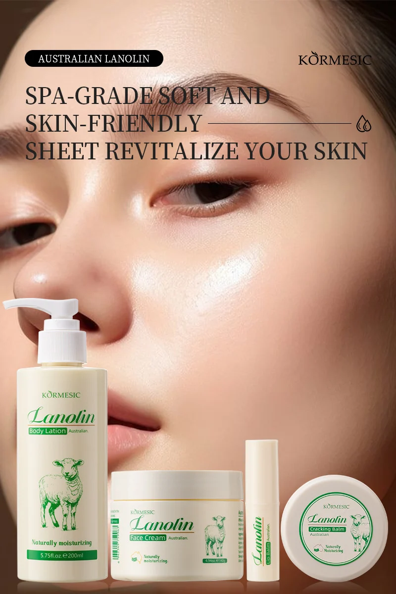 Lanolin 4-Piece Skincare Set for Face & Body - Deep Moisturizing Kit 9 lanolin skincare set spu822598438507 desc 9