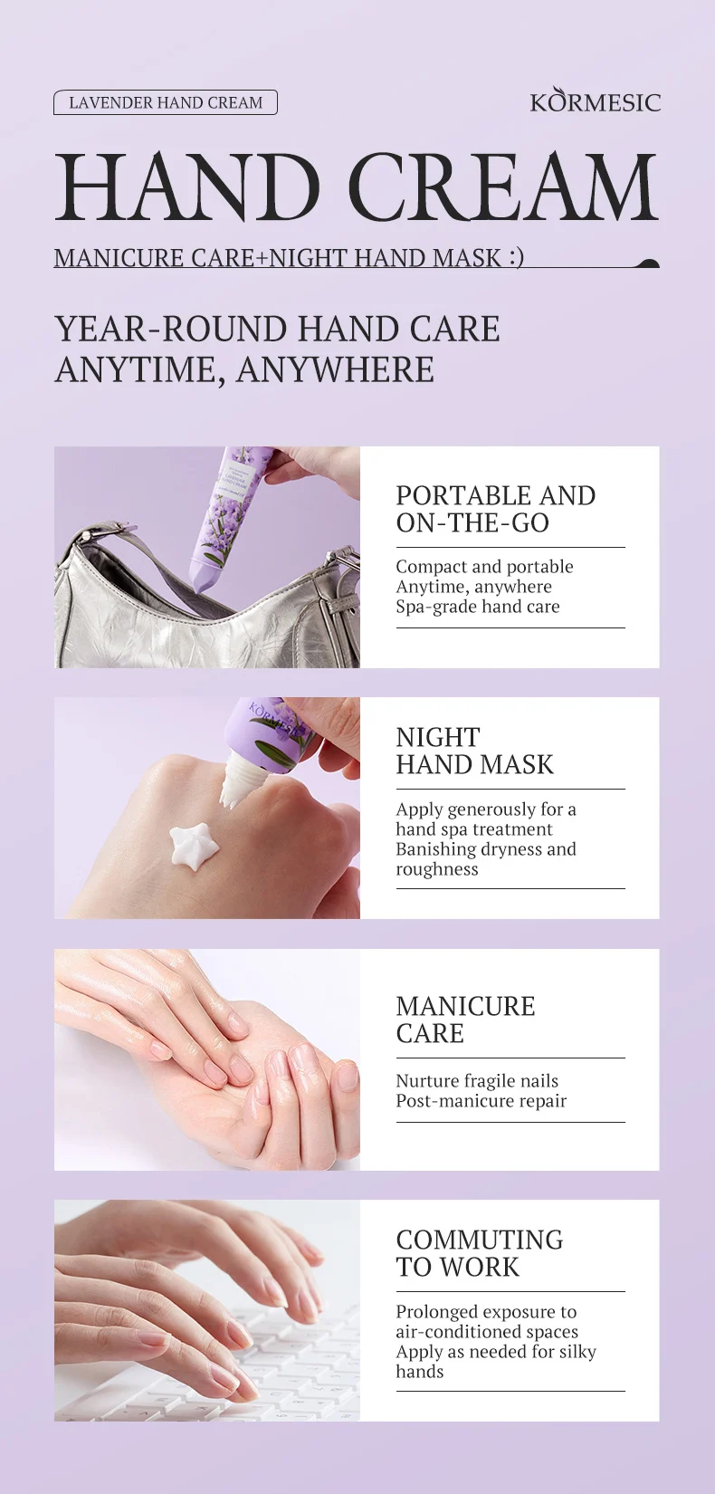 Lavender Hand Cream - Moisturizing & Non-Greasy 30g 4 lavender hand cream spu956380364321 desc 4