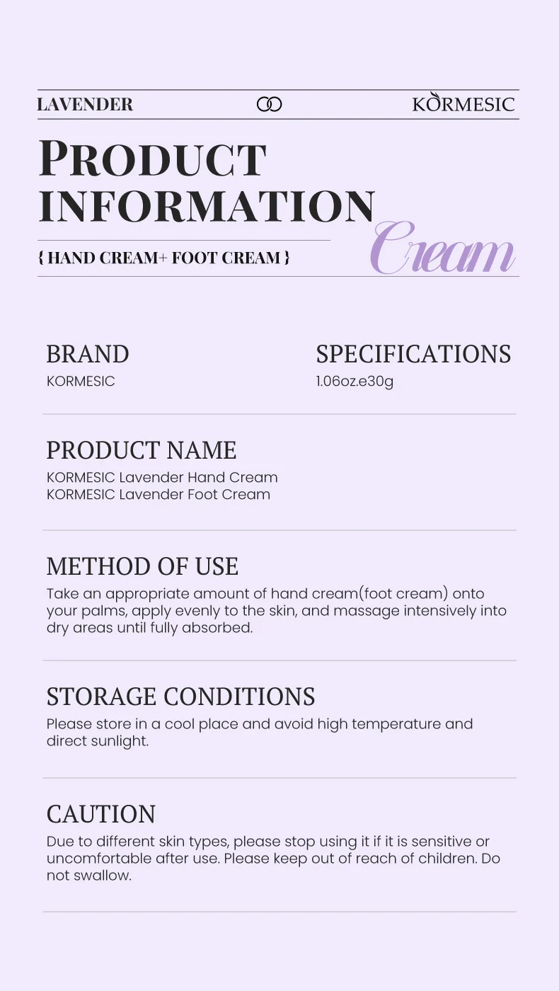 Lavender Hand and Foot Cream Set - Moisturizing & Repairing Duo 8 lavender hand foot cream spu990472136001 desc 8